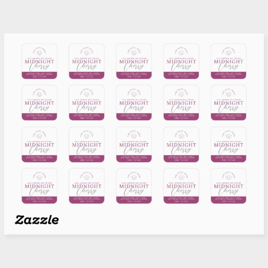 Donker kersenrood roze rood rood diffuser product vierkante sticker (Vel)