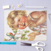 donker kind met vogel tissuepapier (Craft)