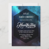 Donker Kleurrijke Sterrennevel Handfasting Ceremon Kaart (Voorkant)