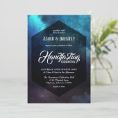 Donker Kleurrijke Sterrennevel Handfasting Ceremon Kaart (Staand voorkant)