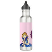 Donker koningsblauwe cocktailjurk mode-illustratie waterfles (Links)