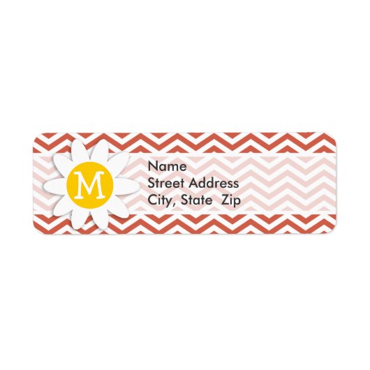 Donker koraal Chevron; Daisy Etiket (Voorkant)