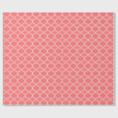 Donker koraal roze quatrefoil geometrisch patroon cadeaupapier (Vlak)