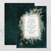 Donker  krans met rustiek groen kaart (Voorkant / Achterkant)