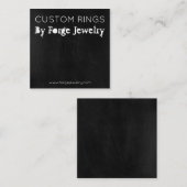 Donker Krijtbord Ring Display Sieraden Verpakking Vierkante Visitekaartje (Voorkant / Achterkant)