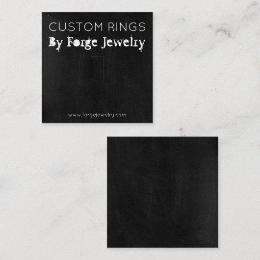 Donker Krijtbord Ring Display Sieraden Verpakking Vierkante Visitekaartje (Voorkant / Achterkant)