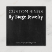 Donker Krijtbord Ring Display Sieraden Verpakking Vierkante Visitekaartje (Voorkant)