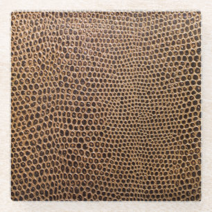 Donker leer: Elegante eenvoudige achtergrond Glazen Onderzetter