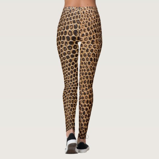 Donker leer: Elegante eenvoudige achtergrond Leggings (Achterkant)