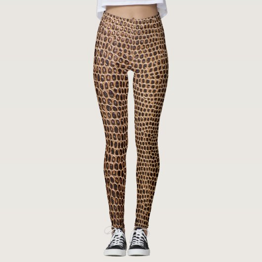 Donker leer: Elegante eenvoudige achtergrond Leggings (Voorkant)