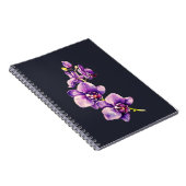 Donker leigrijs, Paarse orchidee spiraal Notitiebo Notitieboek (Rechterzijde)