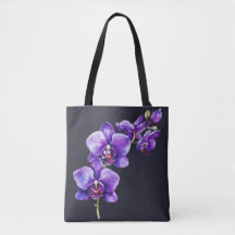 Donker leigrijs, Paarse orchidee Tas