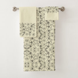 DONKER LICHT GELE BLOEMEN BAD HANDDOEK