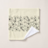 DONKER LICHT GELE BLOEMEN BAD HANDDOEK (Wasdoekje)