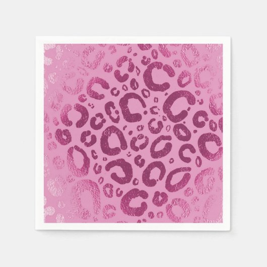 Donker & Licht Roze Glam Luipaard Print Party Servet (Voorkant)