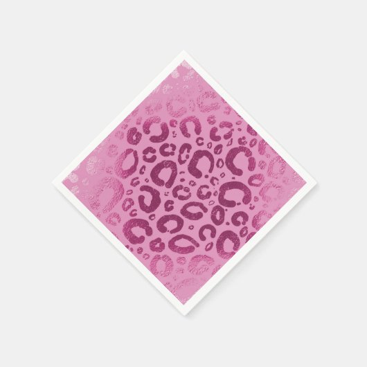 Donker & Licht Roze Glam Luipaard Print Party Servet (Hoek)