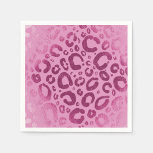 Donker & Licht Roze Glam Luipaardprint Feestje Servet