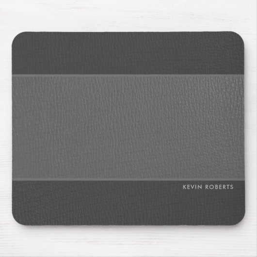 Donker & lichtgrijs faux leer muismat (Voorkant)