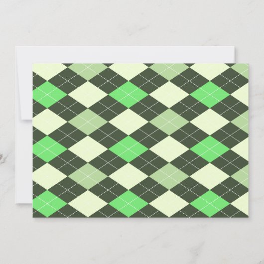 Donker & Lichtgroen Argyle Patroon Kaart (Achterkant)
