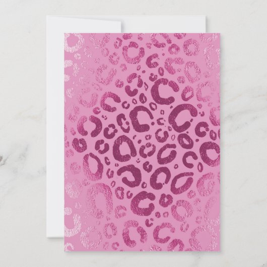 Donker & Lichtroze Glam Leopard Print Baby shower Kaart (Achterkant)