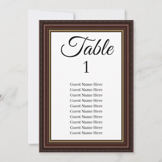 Donker Lijst Bruiloft Zitkaart Kaart (Voorkant)