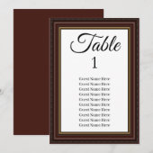 Donker Lijst Bruiloft Zitkaart Kaart (Voorkant / Achterkant)