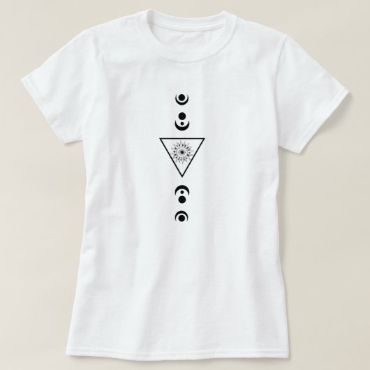  Donker Maan Star Zwart Zon Retro Magic T-shirt (Design voorkant)