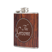 Donker Mahonie hout graan bruin hout patroon Heupfles (Links)