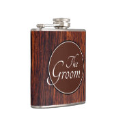 Donker Mahonie hout graan bruin hout patroon Heupfles (Rechts)