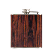 Donker Mahonie hout graan bruin hout patroon Heupfles (Achterkant)