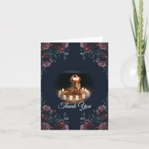 Donker Marine Blauw Bloemen Elegante Huwelijk