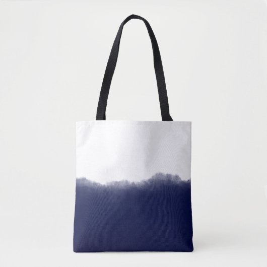 Donker marine waterverf tote bag (Voorkant)
