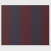 Donker marineblauw & bordeaux gestreept cadeaupapier (Vlak)