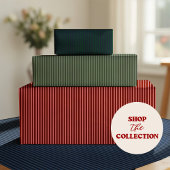 Donker marineblauw & bordeaux gestreept cadeaupapier