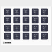 Donker marineblauw Elegant Script Afstudeer Bedank Vierkante Sticker (Vel)