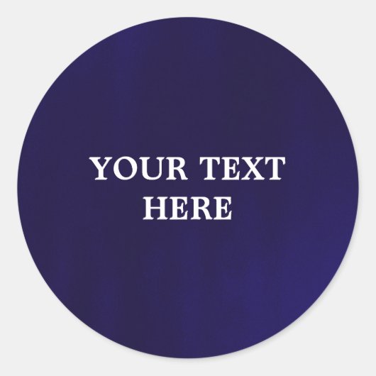 Donker marineblauw elegante glans elegant ronde sticker (Voorkant)