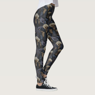 Donker marineblauw gewichtheffen Calla lelies Geïn Leggings