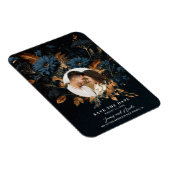 Donker Marineblauw Goud Rustic Glam Boho Bewaar de Magneet (Rechterzijde)