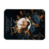 Donker Marineblauw Goud Rustic Glam Boho Bewaar de Magneet (Horizontaal)