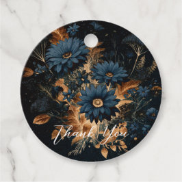 Donker Marineblauw & Goud Rustieke Glam Boho Bruil Bedankjes Labels