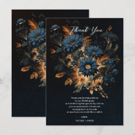 Donker Marineblauw & Goud Rustieke Glam Boho Bruil Kaart