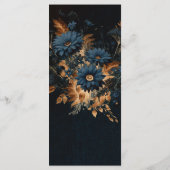 Donker Marineblauw Goud Rustieke Glam Boho Trouwme Menu (Achterkant)