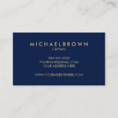 Donker marineblauw maritiem anker visitekaartje (Achterkant)