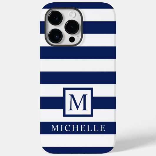  donker marineblauw wit kleurenblok Case-Mate iPhone case (Achterkant)