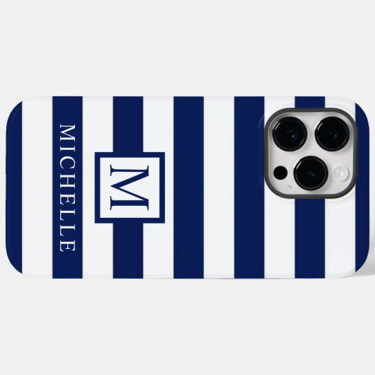  donker marineblauw wit kleurenblok Case-Mate iPhone case (Achterkant (horizontaal))