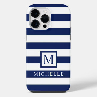 donker marineblauw wit kleurenblok iPhone 14 pro max hoesje