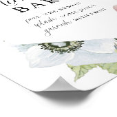 Donker marineblauwe en roze bloemengestelde Mimosa Poster (Hoek)