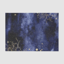 Donker marineblauwe waterverf met gouden bloem