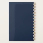 Donker marineblauwe week- en maandplanner planner (Achterkant)