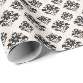 Donker marinebloem & botanische verjaardag | Feest Cadeaupapier (Rol Hoek)